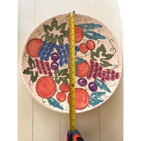Pier 1 Imports Large Serving Platter Plate Colorful Fruit Hand Painted Italy - Picture 4 of 5